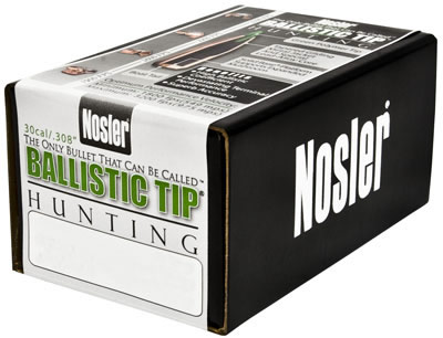 Nosler Hunting Ballistic Tip 30 Caliber 168 Grain Spitzer 50/Box (30168), Not Loaded