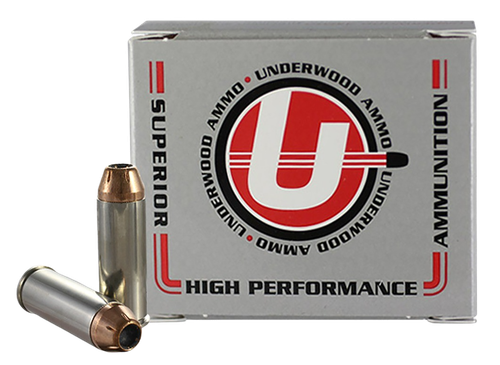 Underwood Pistol Ammunition, 45 Long Colt, Jacketed Hollow Point (JHP), 250 GR, 1400 fps, 20 Rd/bx