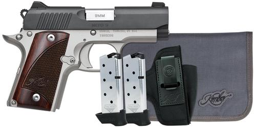 Kimber Micro 9 RTC Bundle Pistol 3300251, 9mm, 3.15", Rosewood Grips, Kimpro II Black Finish, w/Holster, 7 Rds