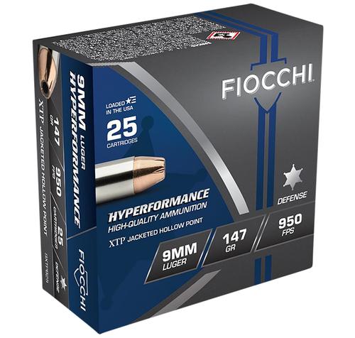 Fiocchi Extrema Handgun Ammunition 9XTPB25, 9mm, XTP Hollow Point (HP), 147 GR, 980 fps, 25 Rd/bx