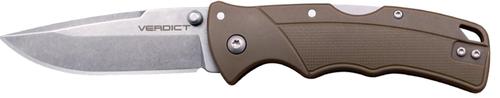 Cold Steel Verdict Tanto EDC Knife w/Flat Dark Earth Textured Handle (CSFLC3SPSSFDEZ)