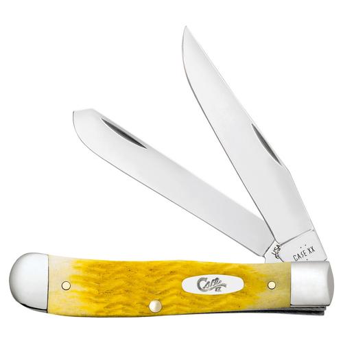Case Platts Jigged Yellow Bone Trapper Pocket Knife