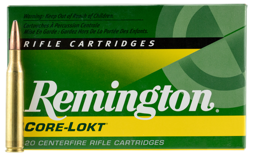 Remington Rifle Ammunition R25063, 25-06 Remington, Pointed Soft Point Core-Lokt, 120 GR, 2990 fps, 20 Rd/bx
