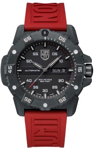 Luminox Master Carbon Seal Automatic Watch XS.3875 Black Dial, Black Figures, 45mm, Red Rubber Band