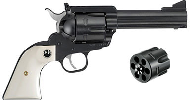 Ruger Blackhawk Flattop Convertible Revolver 5242, 45 Colt/45 ACP, 4-5/8 in, Simulated Ivory Grips, Blue Finish