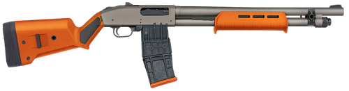 Mossberg 590M Pump Shotgun 50222, 12 Gauge, 18.50", Magpul SGA Safety Orange Synthetic Stock, 10 Rds