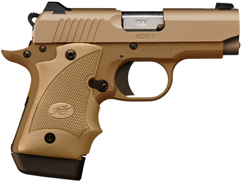 Kimber Micro 9 MC TP Pistol 3300247, 9mm Luger, 3.15in, nc 3300247 Micro 9 MC TP 9mm 7+1 3.15" KimPro Black Stainless Steel Slide KimPro Gray Desert Tan Grips, KimPro II Desert Tan Finish, 7 Rds