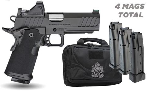 Springfield Prodigy Gear-Up Package Pistol PH9117AOS-PAC, 9mm, 4.25", Polymer Grips, w/Viridian RFX11 Green Dot, Black Cerakote Finish, 20 Rds