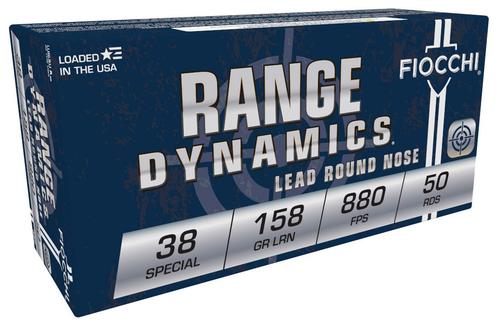 Fiocchi Shooting Dynamics Pistol Ammunition 38C, 38 Special, Lead Round Nose (RN), 158 GR, 910 fps, 50 Rd/bx