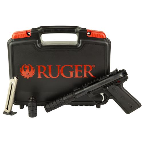 Ruger Mark IV Pygmy Shark Pistol 40190, 22 LR, 4.4", Black Polymer Grips, Black Hard Coat Anodized Finish, w/ JK 105 Versax Suppressor 10 Rd