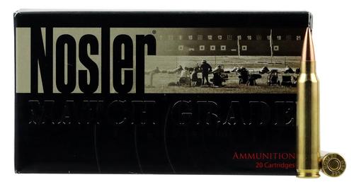 Nosler Match Grade Rifle Ammunition 60130, 223 Remington, Hollow Point Boat Tail, 70 gr, 2850 fps, 20 Rd/Bx
