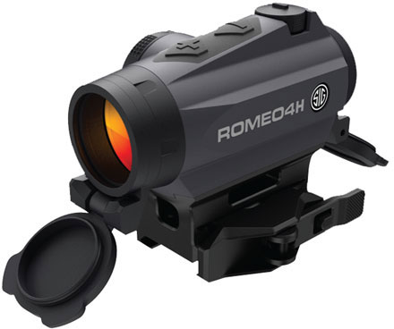 Sig ROMEO4H Compact Red Dot Sight, 1x20mm Low Profile, 2MOA Dot Ballistic Circle Plex, 0.5 MOA Adjustment, Graphite