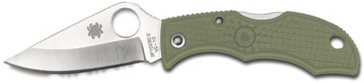 Spyderco Ladybug Foliage Green Clip Point Folding Knife (LFGP3)