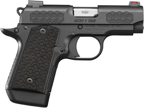 Kimber 3300212 Micro 9 Triari Pistol - 9MM, 3.15 in Barrel, Fiber Sights, Black KimPro Slide, Black Finish