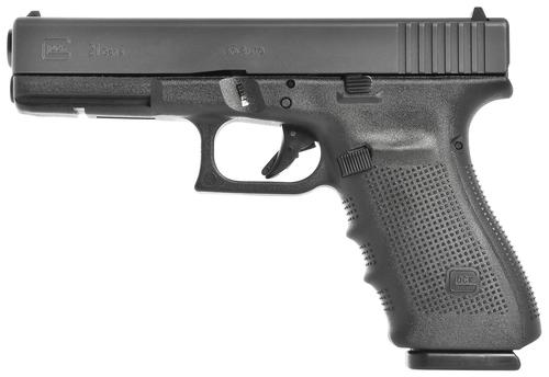 Glock G21 Gen4 Pistol G21413US, 45 ACP, 4.61", Interchangeable Backstrap, Matte Black Finish, 13 Rds