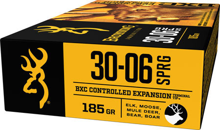 Browning BXC Controlled Expansion Ammunition B192230061, 30-06 Springfield, BXC, 185 GR, 2700 fps, 20 Rd/Bx