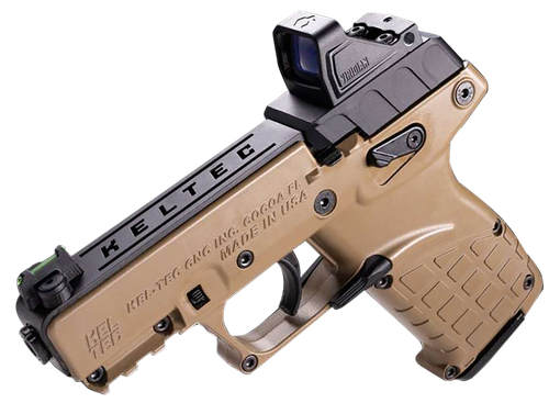 Kel-Tec P17 Pistol P17BTANOPTIC, 22 LR, 3.80", Textured Grips, Tan Finish, w/Viridian RFX-11 Green Dot, 16 Rds