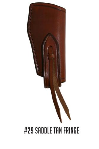 A&M Leatherwork Handmade Case Hunter Sheath, Saddle Tan, W/Leather Fringe (AMLW29LFST)