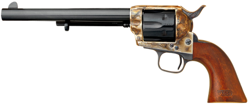 Cimarron Model P US Cavalry Revolver CA514M00, 45 Colt (LC), 7.50", Walnut Grips, Case Hardened Finish, 6rd