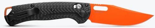 Benchmade Mini Taggedout Knife w/Plain Edge Clip Point Blade, Carbon Fiber Handle
