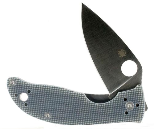 Spyderco Polestar Spear Point Folding Knife w/Plain Edge & G10 Gray Handle (C220GPGY)
