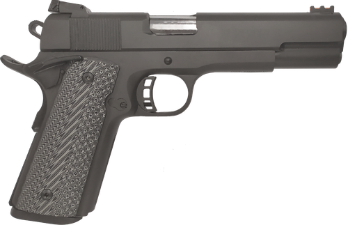 Rock Island Armory M1911 A1 FS - TACT. II Ultra FS Combo Pistol 56636, 9mm Luger, 5in, Serrated Slide & Black G10 Grips, Black Parkerized Finish, 10 Rds