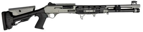 Orthos Arms Orthos Raider S4 Gray Semi-Auto Shotgun, 12 Gauge, 18.5", Fibertron LED Front Sight, Shock Force Recoil System, 6+1