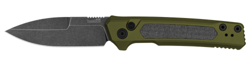 Kershaw Launch 22 Automatic Folding Knife, Plain Blackwash Blade, Green Handle (7205)