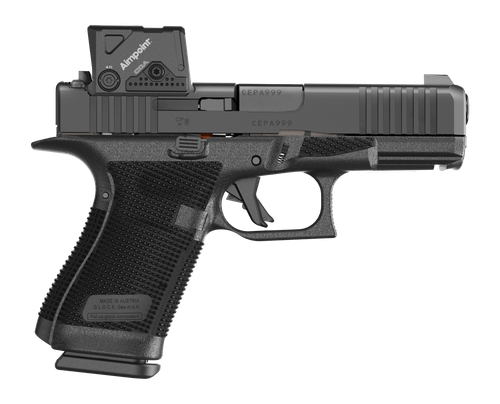 Glock G19 Gen6 w/Aimpoint COA Pistol, 9mm, 4.02in, Black Textured Polymer Grips, Black Finish, 10 Rds