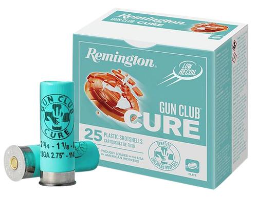 Remington Gun Club Cure Shotshells R20031, 12 Gauge, 2-3/4", 1 1/8 oz, 1100 fps, #8 Lead Shot, 25 Rds/box
