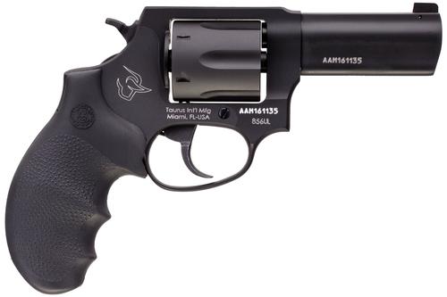 Taurus 856 Ultra-Lite Defender Revolver 285631ULNS, 38 Spl +P, 3", Black Hogue Rubber Grip, Matte Black Finish, 6 Rd
