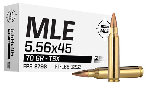 Norma Bondstrike Rifle Ammunition, 5.56x45mm NATO, TSX, 70 gr, 2793 fps, 20 Rd/Bx