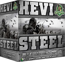 Hevishot Hevi-Steel Shotshells 60003, 12 Gauge, 3", 1-1/4 oz, 1500 fps, #3 Shot, 25 Rds/Bx