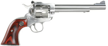 Ruger Single Six NR6 Revolver 0626, 22 LR / 22 WMR, 6 1/2 in, Rosewood Grip, Stainless Finish, 6 Rd, Adj Sights
