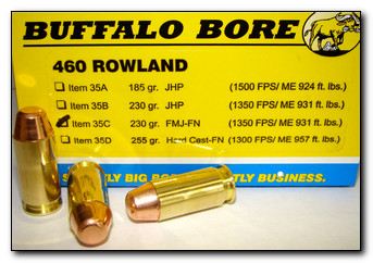 Buffalo Bore Handgun Ammunition, 460 Rowland, Full Metal Jacket (FMJ), 230 GR, 1350 fps, 20 Rd/Bx