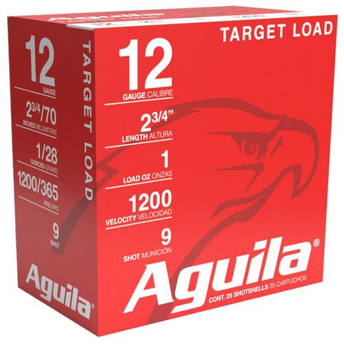 Aguila Target Load Competition Shotshells 1CHB1306, 12 Gauge, 2-3/4", 1 oz, 1200 fps, #9 Lead Shot, 25 Rds/box