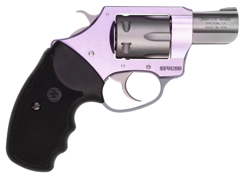 Charter Pathfinder Lavender Lady Revolver 52240, 22 Long Rifle, 2", Black Rubber Grips, Lavender Stainless Finish, 6 Rds