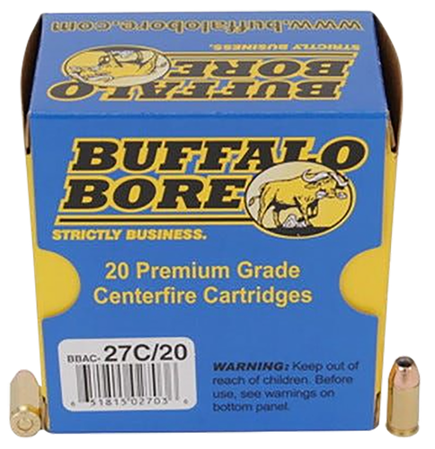Buffalo Bore Handgun Ammunition 27C/20, 380 Auto +P, Jacketed Hollow Point (JHP), 90 GR, 1200 fps, 20 Rd/Bx