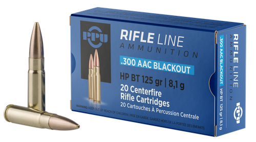 Prvi Partizan Rifle Ammunition PP300BH, 300 Blackout, Hollow Point Boat Tail, 125 gr, 2198 fps, 20 Rd/Bx