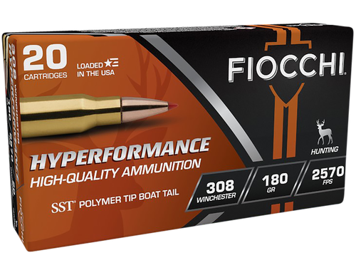 Fiocchi Extrema Hunting Rifle Ammunition 308HSC, 308 Winchester, SST, 180 GR, 2620 fps, 20 Rd/bx