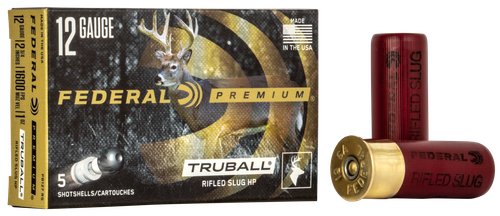 Federal Premium Vital-Shok, 12 Gauge, 2-3/4", 1 oz, 1600 fps, TRUBALL Lead Rifled Slug, 5 Rd/bx