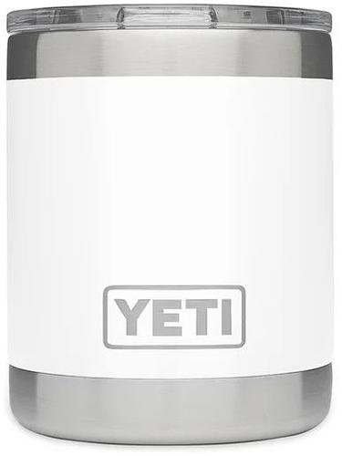 Yeti Rambler Lowball 10oz Stainless Steel Cup w/Lid, DuraCote White (YRAM10WH)