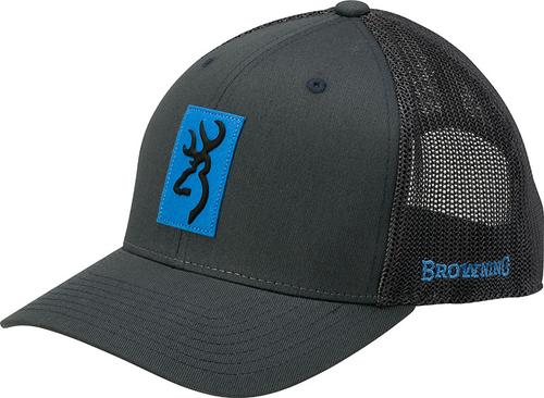 Browning Shap Shot Cap w/Mesh Back 308713651, Blue/Gray, Snap Back