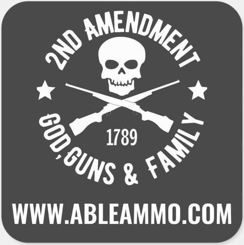 Able's CAR/SUV Window Sticker, 3", God, Guns, & Family (STICKERL)