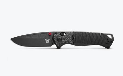 Benchmade P.S.K. Folding Knife w/Black Drop Point Blade, Black Carbon Fiber/G10 Handle (593BK-01)