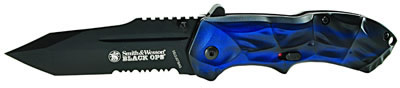 Taylor Black Ops Drop Point Tanto Knife w/Plain/Partially Serrated Edge