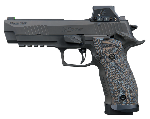 Sigarms P226 XFive Extreme Pistol, 9mm, 5in, Hogue G10 Piranha Grips, Black Nitron Finish, 20 Rds