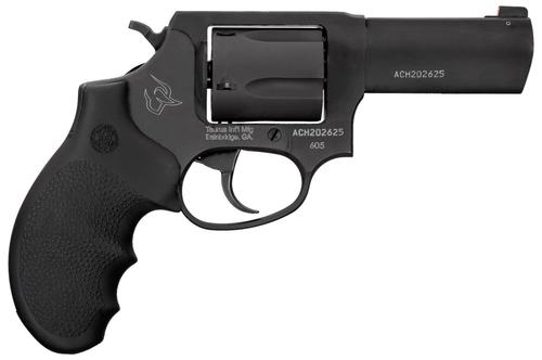Taurus 605NS Revolver 260531NS, 38 Special +P, 3", Black Hogue Rubber Grips, Matte Black Finish, 5 Rds