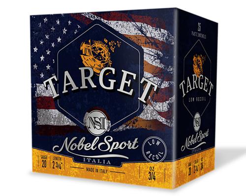 Nobel Sport Target Low Recoil Shotshells ANSLR208, 20 Gauge, 2-3/4", 3/4 oz, 1200 fps, #8 Lead Shot, 25 Rds/box