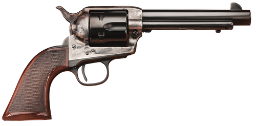 Taylors Smoke Wagon Deluxe Revolver 4109DE, 45 Colt, 4.75 in, Walnut Grip, Blue Steel Barrel/Brass Receiver, 6 Rd